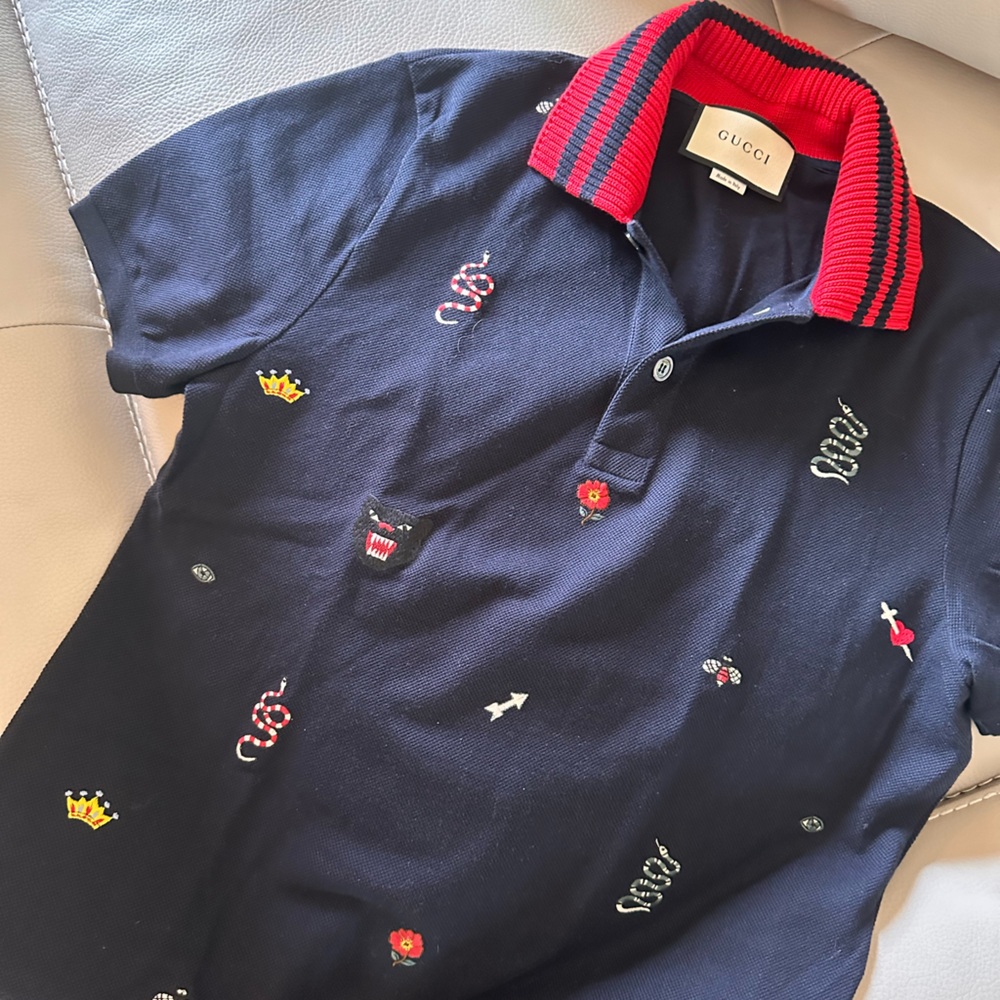 Gucci embroidered polo shirt